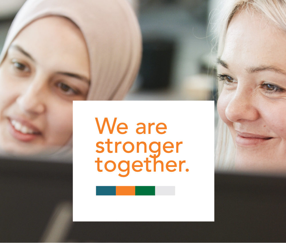 We are stronger together message